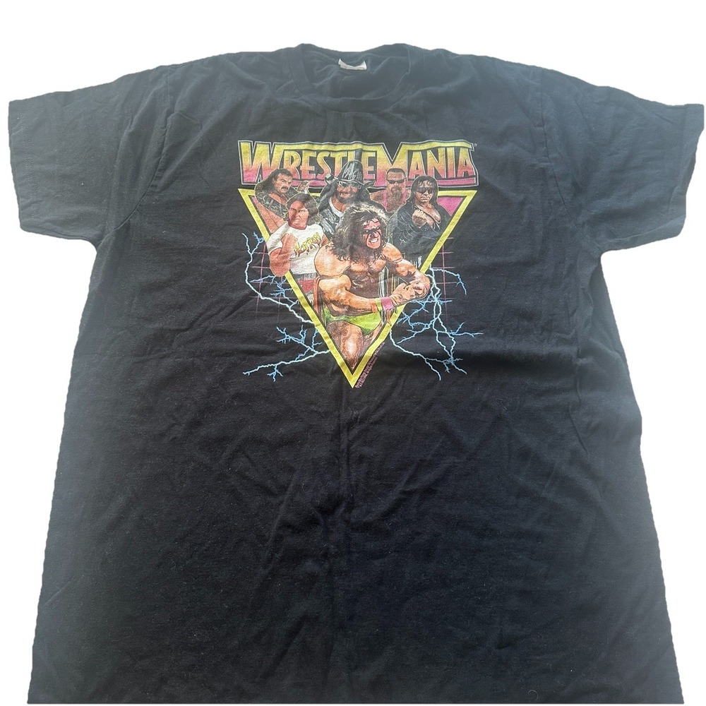 WWF WWE WRESTLEMANIA T-SHIRT MENS Large NEW Ultimate Warrior Macho Man Hotrod